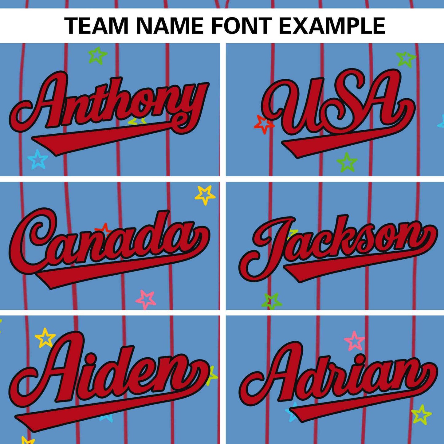 Custom Light Blue Red Stripe Fashion Personalized Star Pattern Authentic Baseball Jersey Limited