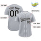 Custom Gray White Star Ribbing Authentic Baseball Jersey Limited