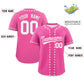 Custom Pink White Star Ribbing Authentic Baseball Jersey Limited