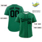 Custom Kelly Green Black Star Ribbing Authentic Baseball Jersey Limited