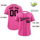 Custom Pink Black Star Ribbing Authentic Baseball Jersey Limited