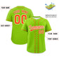 Custom Neon Green Orange Star Ribbing Authentic Baseball Jersey Limited