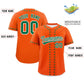 Custom Orange Kelly Green Star Ribbing Authentic Baseball Jersey Limited