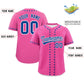 Custom Pink Royal Star Ribbing Authentic Baseball Jersey Limited