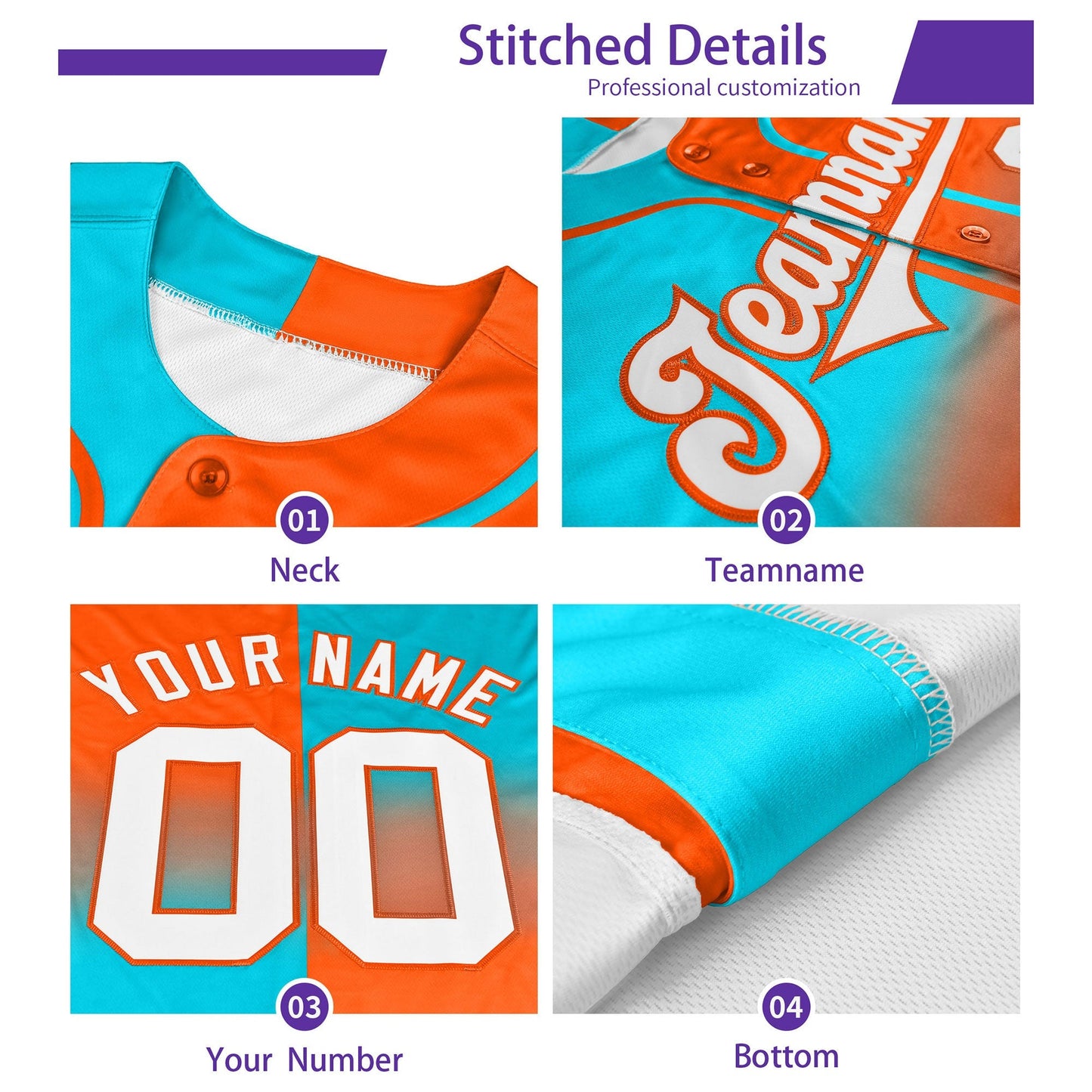 Custom Navy Orange Star Ribbing Authentic Baseball Jersey Limited