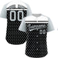 Custom Black Silver-White Raglan Sleeve Personalized Star Print Authentic Baseball Jersey