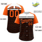 Custom Black Orange-White Raglan Sleeve Personalized Star Print Authentic Baseball Jersey Limited