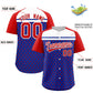Custom Royal Red-White Raglan Sleeve Personalized Star Print Authentic Baseball Jersey Limited