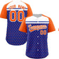 Custom Royal Orange-White Raglan Sleeve Personalized Star Print Authentic Baseball Jersey