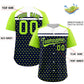 Custom Navy Neon Green-White Raglan Sleeve Personalized Star Print Authentic Baseball Jersey Limited