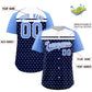Custom Navy Light Blue-White Raglan Sleeve Personalized Star Print Authentic Baseball Jersey Limited