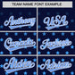 Custom Navy Light Blue-White Raglan Sleeve Personalized Star Print Authentic Baseball Jersey Limited