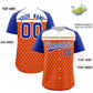 Custom Orange Royal-White Raglan Sleeve Personalized Star Print Authentic Baseball Jersey Limited