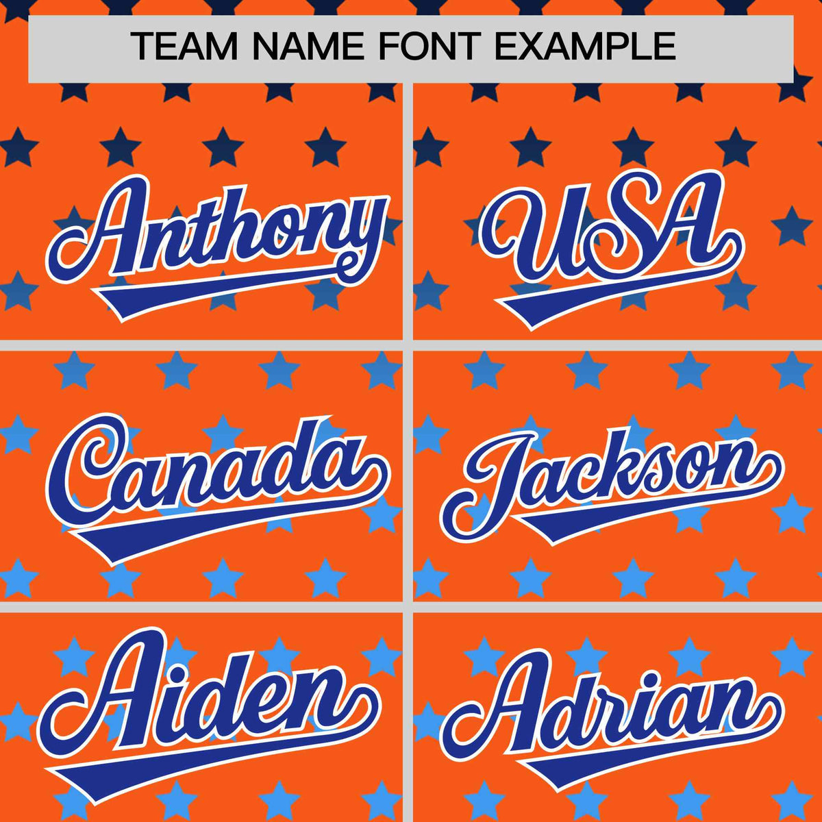 Custom Orange Royal-White Raglan Sleeve Personalized Star Print Authentic Baseball Jersey Limited