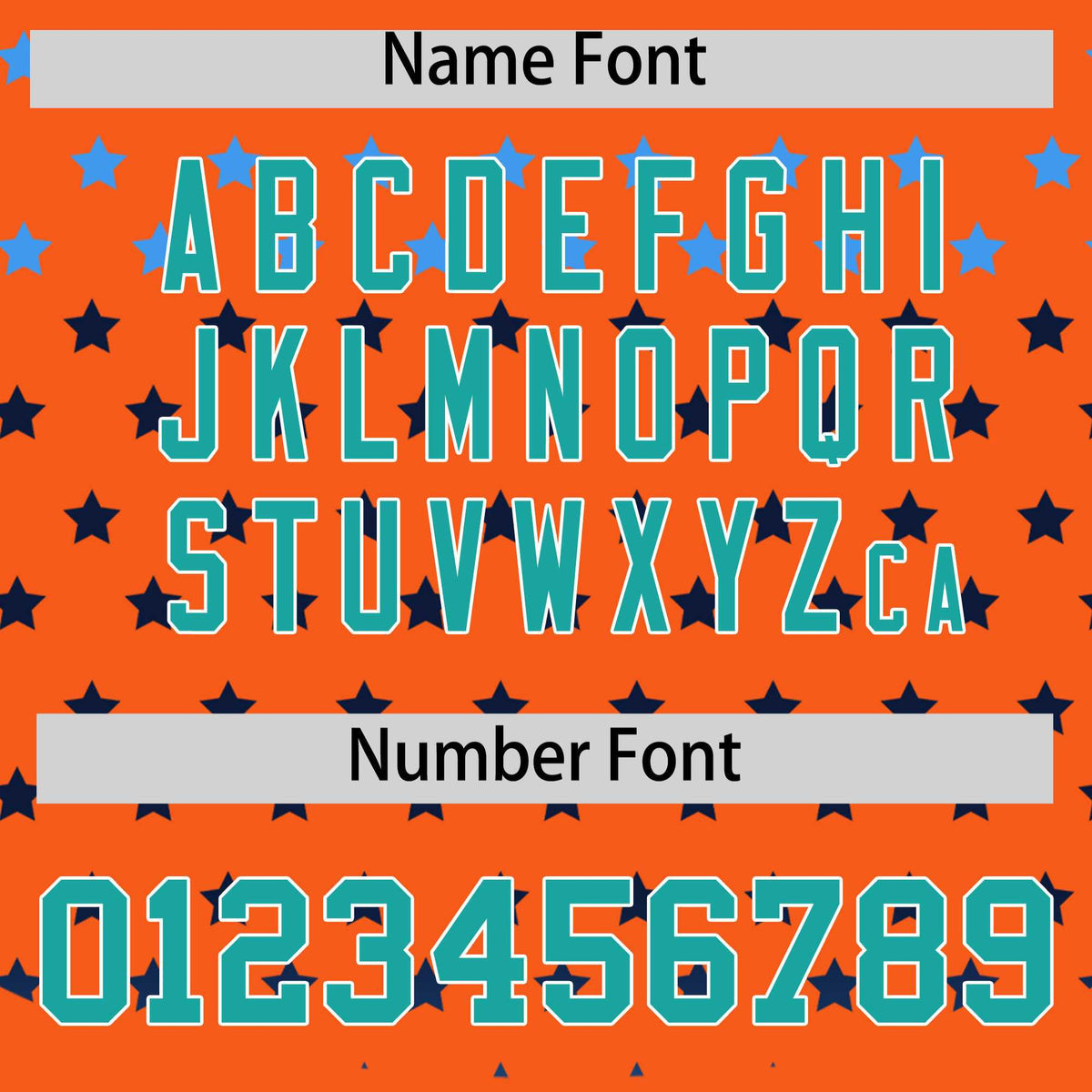 Custom Orange Aqua-White Raglan Sleeve Personalized Star Print Authentic Baseball Jersey Limited