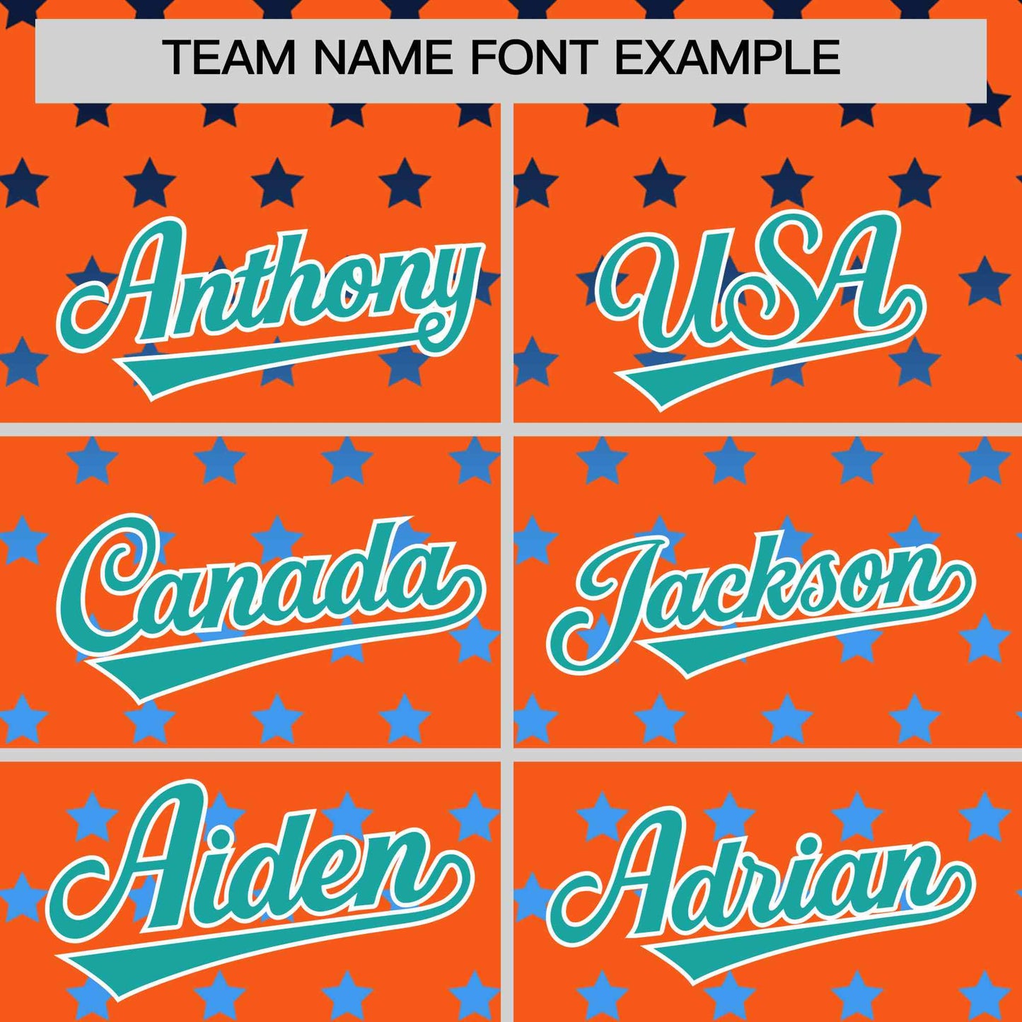 Custom Orange Aqua-White Raglan Sleeve Personalized Star Print Authentic Baseball Jersey Limited