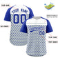 Custom Silver Royal-White Raglan Sleeve Personalized Star Print Authentic Baseball Jersey Limited