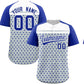 Custom Silver Royal-White Raglan Sleeve Personalized Star Print Authentic Baseball Jersey