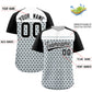 Custom Silver Black-White Raglan Sleeve Personalized Star Print Authentic Baseball Jersey Limited