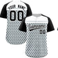 Custom Silver Black-White Raglan Sleeve Personalized Star Print Authentic Baseball Jersey