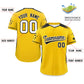 Custom Gold Black Gradient Side Personalized Star Pattern Authentic Baseball Jersey Limited