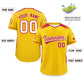 Custom Gold Red Gradient Side Personalized Star Pattern Authentic Baseball Jersey Limited