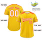 Custom Gold Orange Gradient Side Personalized Star Pattern Authentic Baseball Jersey Limited