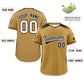 Custom Old Gold Black Gradient Side Personalized Star Pattern Authentic Baseball Jersey Limited