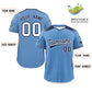 Custom Light Blue Navy Gradient Side Personalized Star Pattern Authentic Baseball Jersey Limited