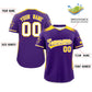 Custom Purple Gold Gradient Side Personalized Star Pattern Authentic Baseball Jersey Limited