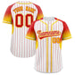 Custom White Red Stripe Fashion Sleeves Gradient Authentic Baseball Jersey