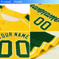 Custom White Neon Green and Gold Raglan Sleeves Authentic Baseball Jersey Limited