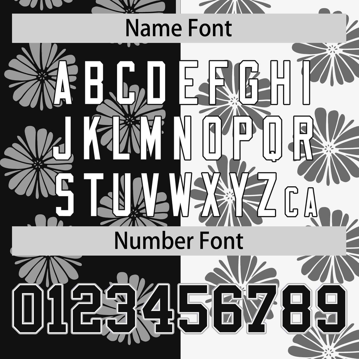 Custom Black White Split Fashion Flower Graffiti Pattern Authentic Baseball Jersey Limited