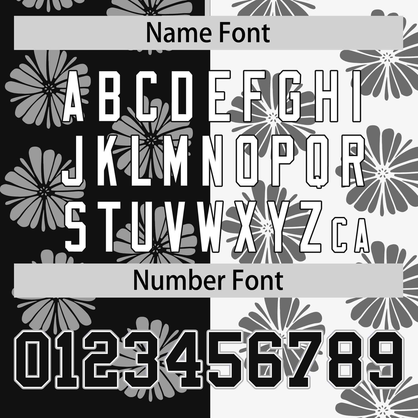 Custom Black White Split Fashion Flower Graffiti Pattern Authentic Baseball Jersey Limited