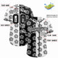 Custom Black White Split Fashion Flower Graffiti Pattern Authentic Baseball Jersey Limited
