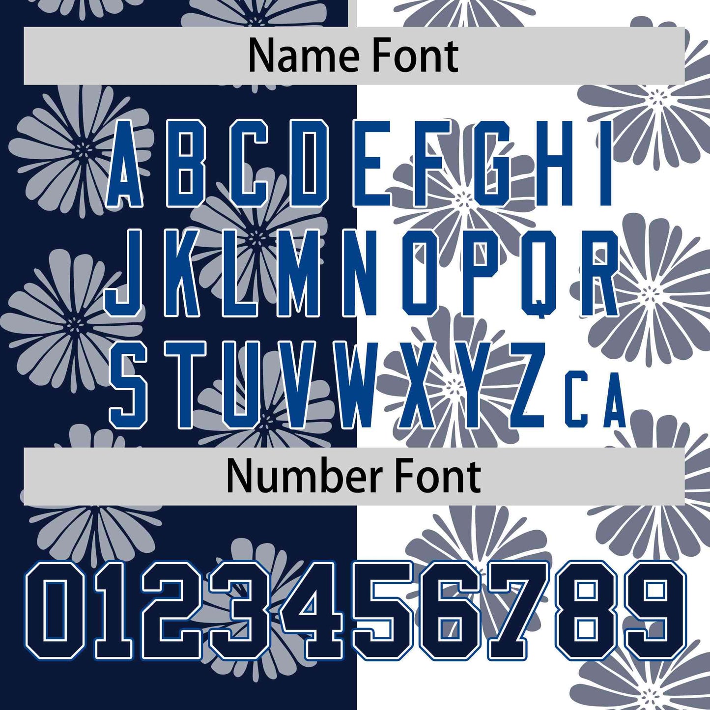 Custom Navy White Split Fashion Flower Graffiti Pattern Authentic Baseball Jersey Limited