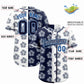 Custom Navy White Split Fashion Flower Graffiti Pattern Authentic Baseball Jersey Limited