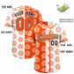 Custom Orange White Split Fashion Flower Graffiti Pattern Authentic Baseball Jersey Limited
