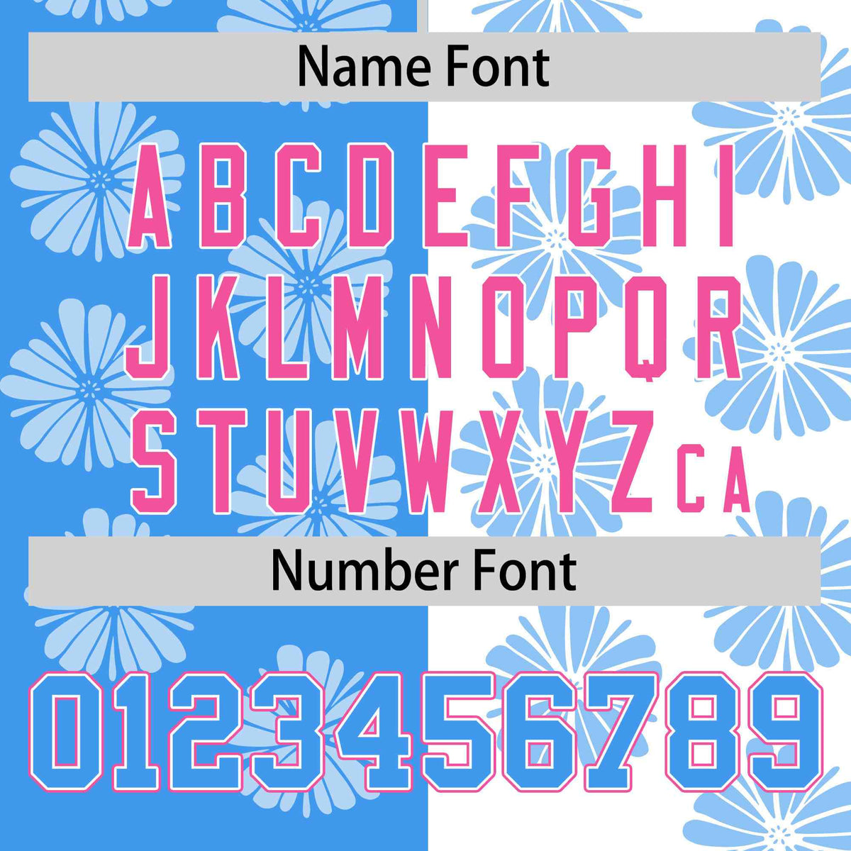 Custom Powder Blue White Split Fashion Flower Graffiti Pattern Authentic Baseball Jersey Limited