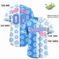 Custom Powder Blue White Split Fashion Flower Graffiti Pattern Authentic Baseball Jersey Limited
