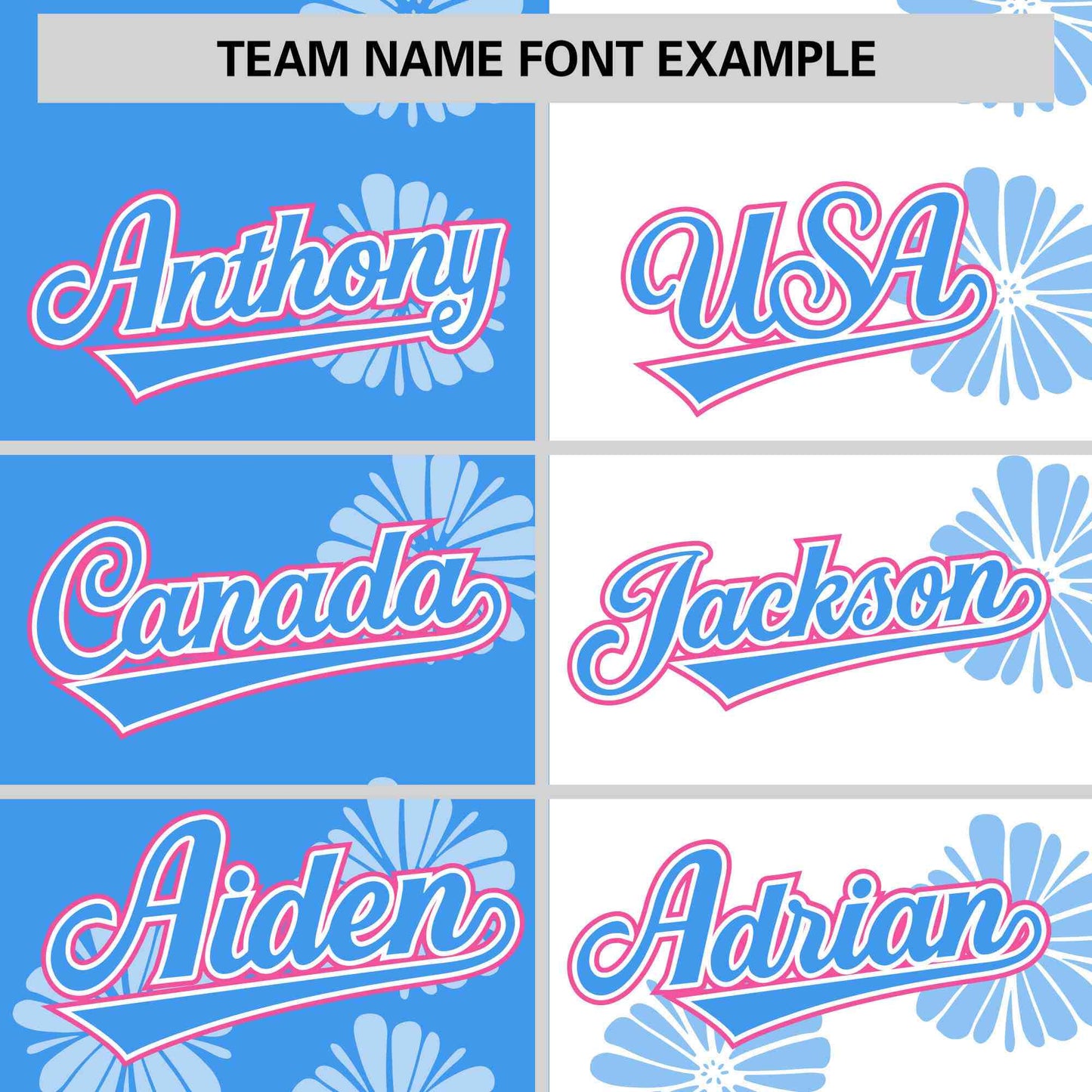 Custom Powder Blue White Split Fashion Flower Graffiti Pattern Authentic Baseball Jersey Limited