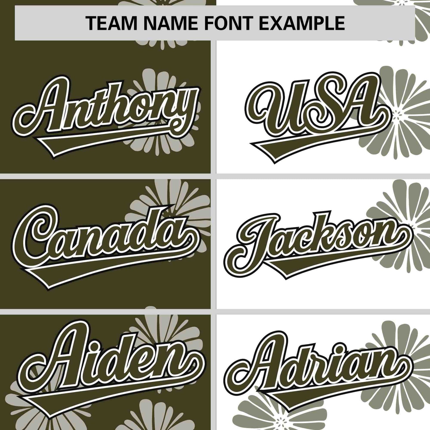 Custom Olive White Split Fashion Flower Graffiti Pattern Authentic Baseball Jersey Limited