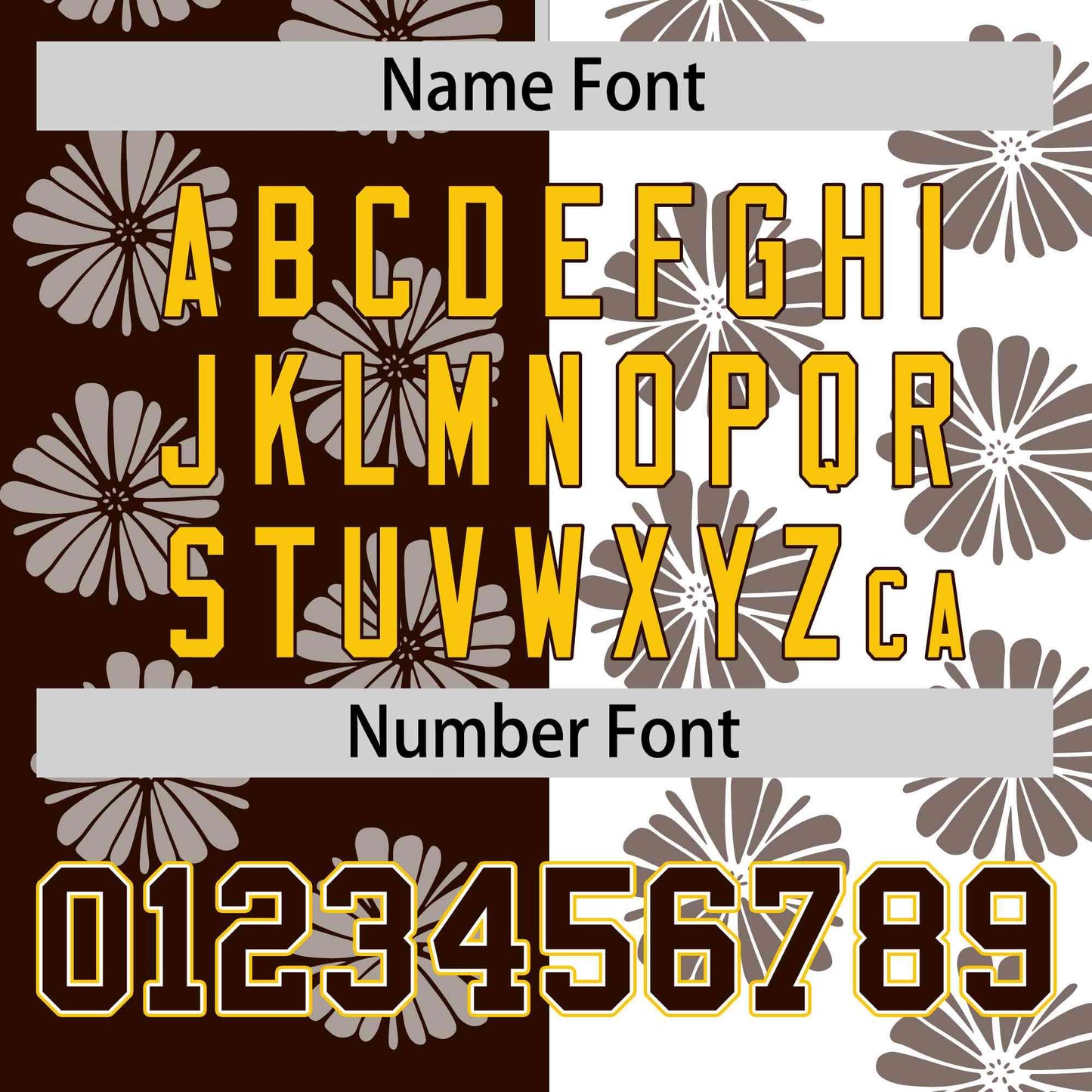 Custom Brown White Split Fashion Flower Graffiti Pattern Authentic Baseball Jersey Limited