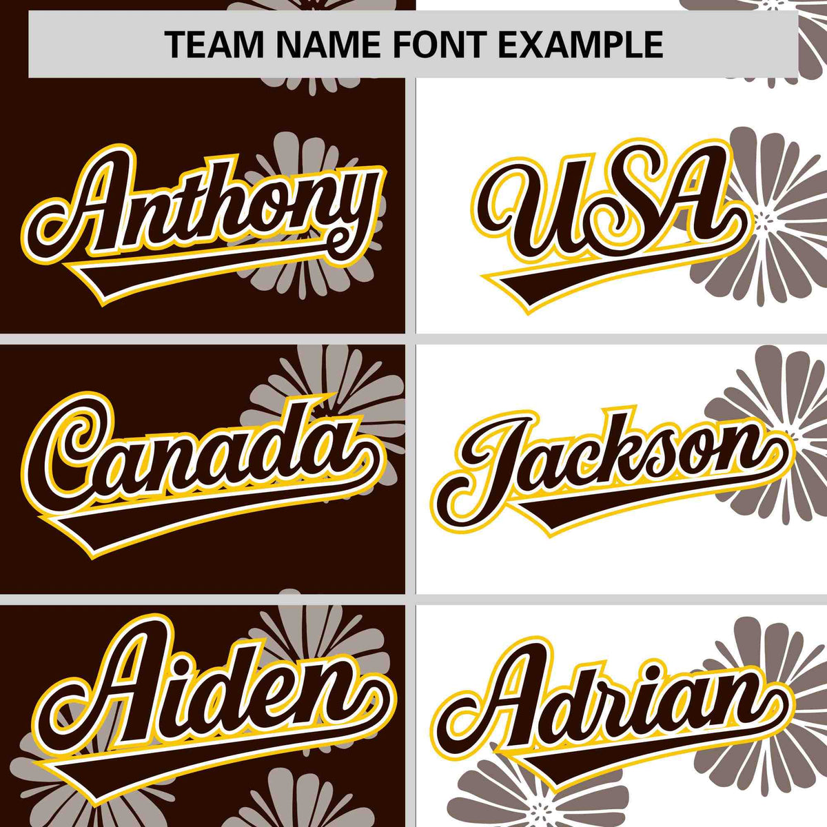 Custom Brown White Split Fashion Flower Graffiti Pattern Authentic Baseball Jersey Limited