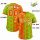Custom Orange Neon Green Split Fashion Flower Graffiti Pattern Authentic Baseball Jersey Limited