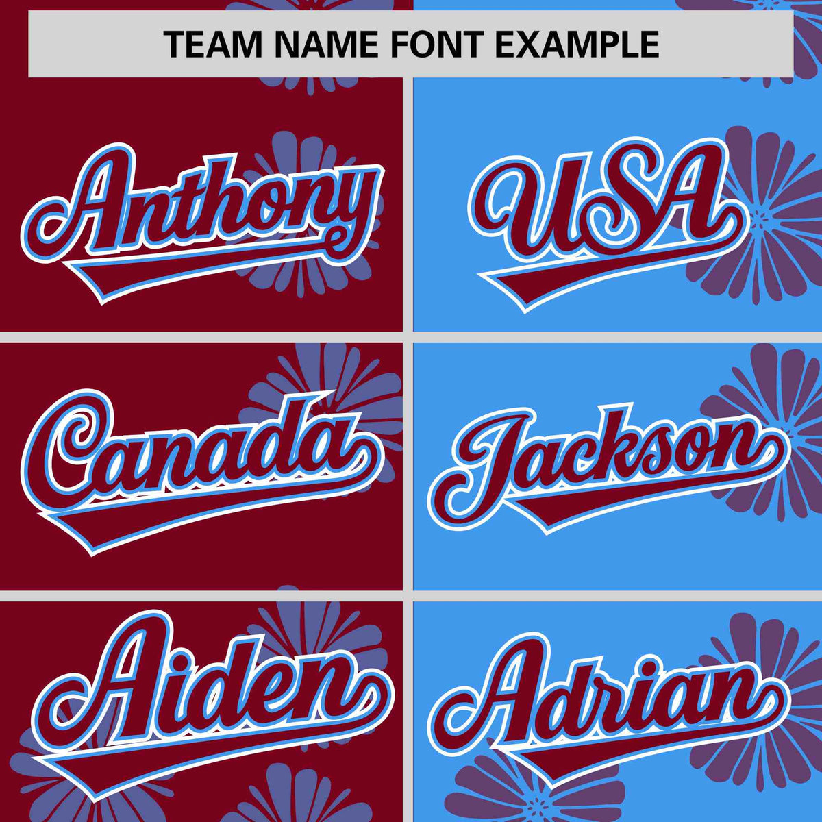 Custom Crimson Powder Blue Split Fashion Flower Graffiti Pattern Authentic Baseball Jersey Limited