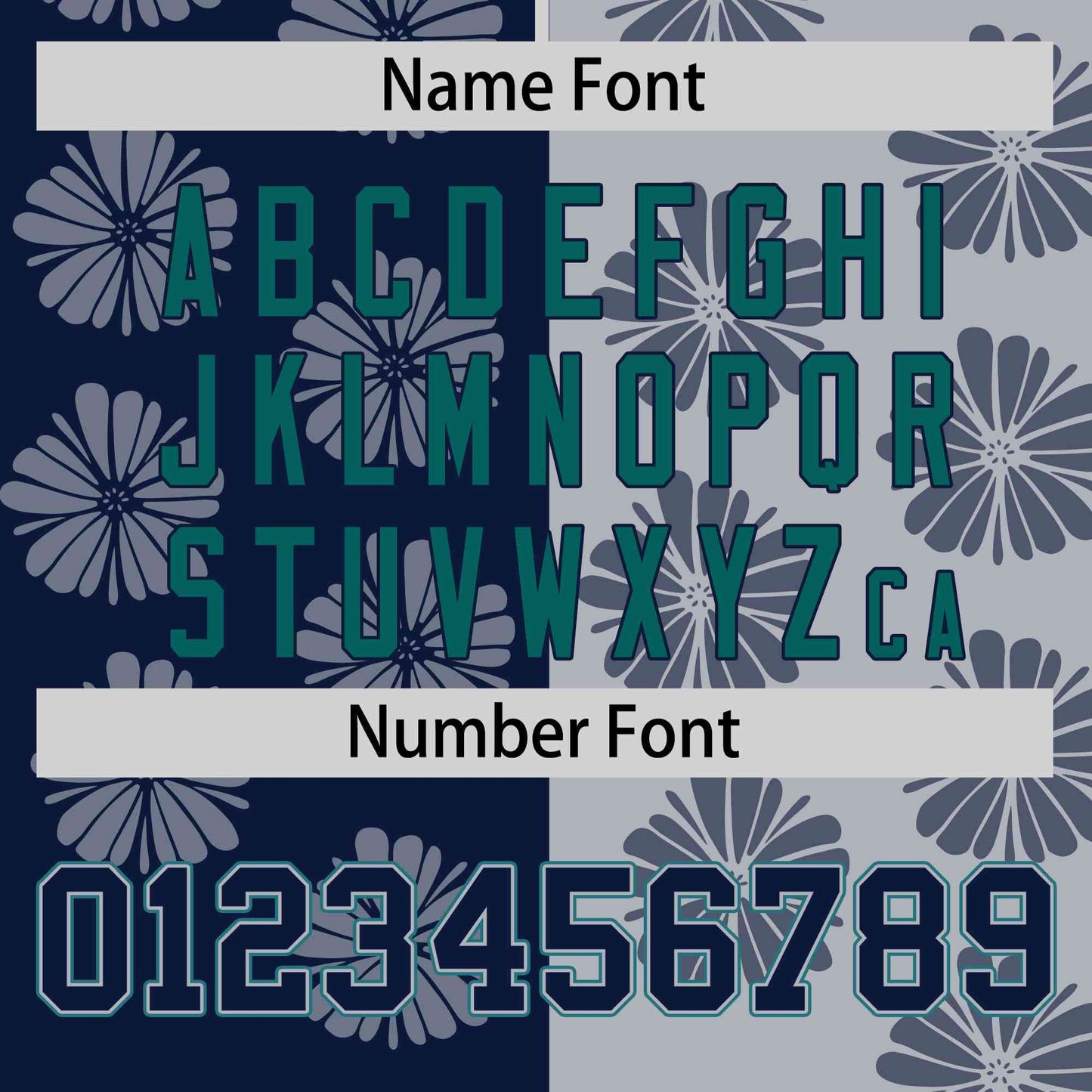 Custom Navy Light Gray Split Fashion Flower Graffiti Pattern Authentic Baseball Jersey Limited