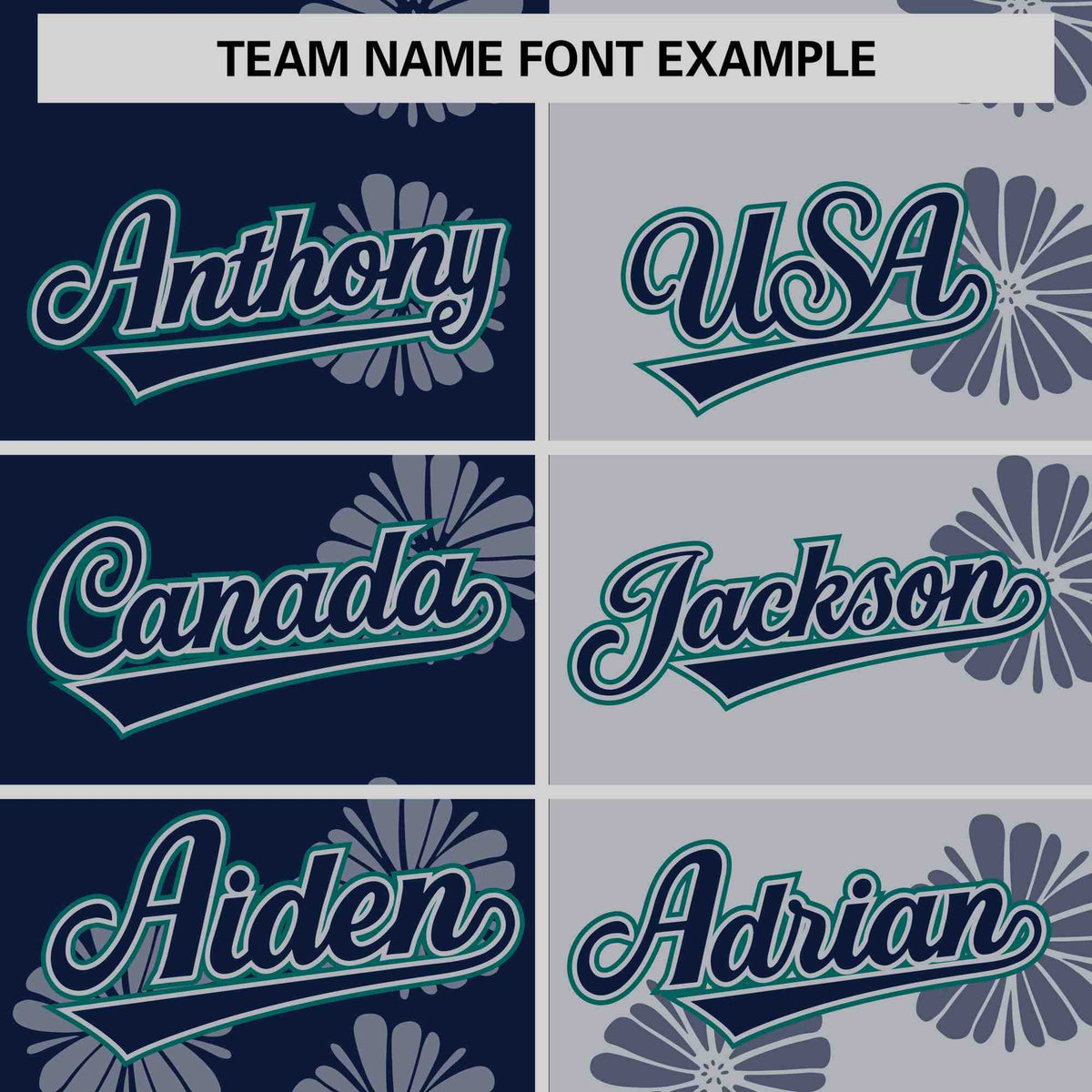 Custom Navy Light Gray Split Fashion Flower Graffiti Pattern Authentic Baseball Jersey Limited