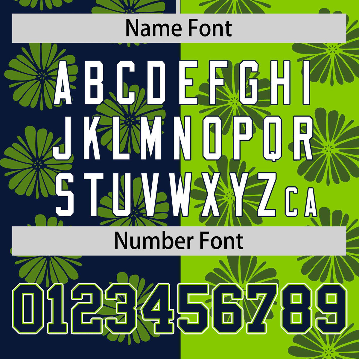 Custom Navy Neon Green Split Fashion Flower Graffiti Pattern Authentic Baseball Jersey Limited