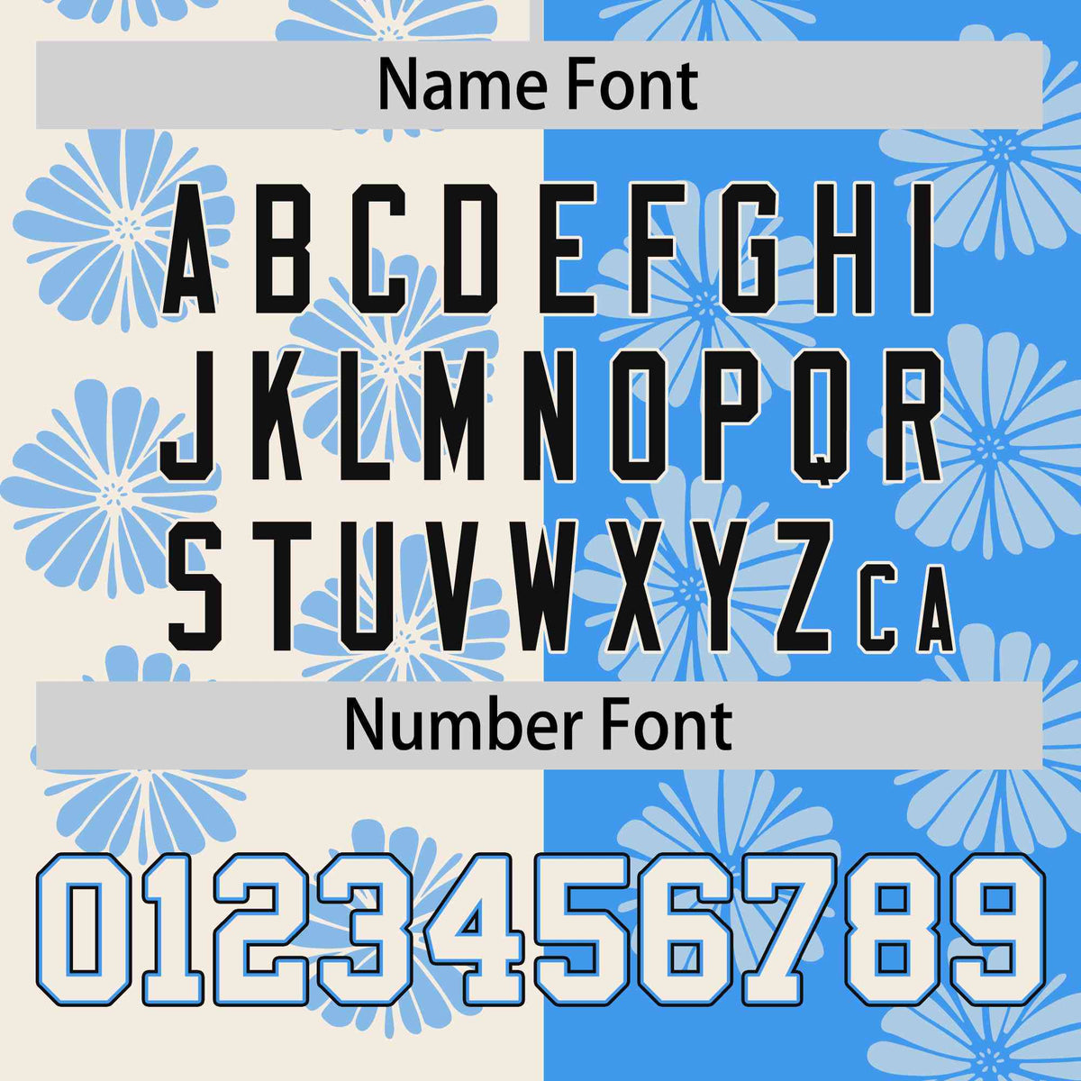 Custom Cream Powder Blue Split Fashion Flower Graffiti Pattern Authentic Baseball Jersey Limited